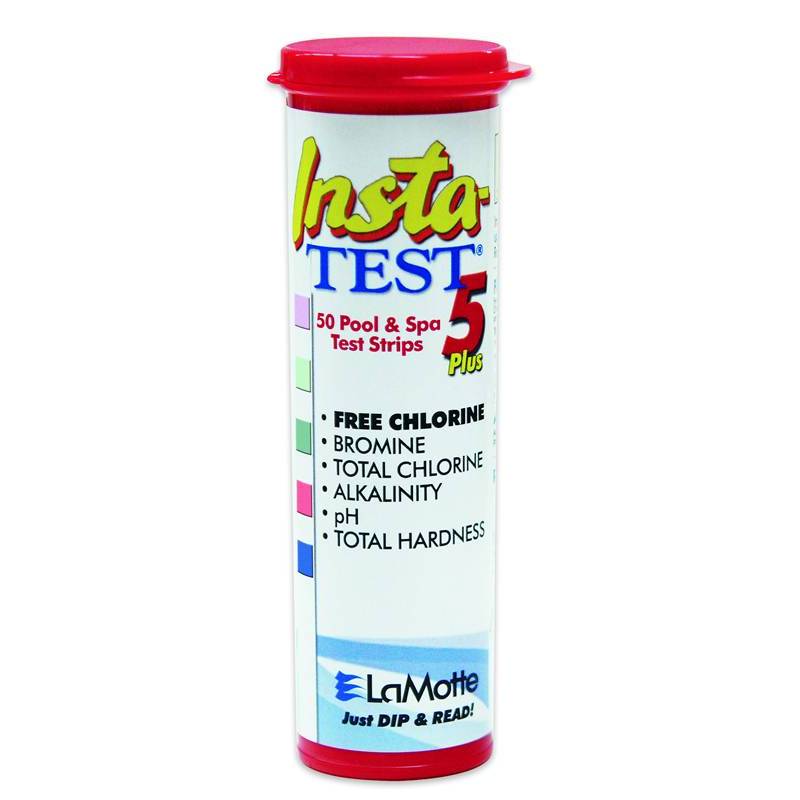 Bandelettes Test 5 en 1 EASY-DIP pour piscine chlore (brome), pH